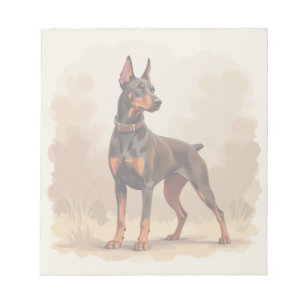 Bloc De Notas Perro Doberman Pinscher Marrón Óxido Rojo