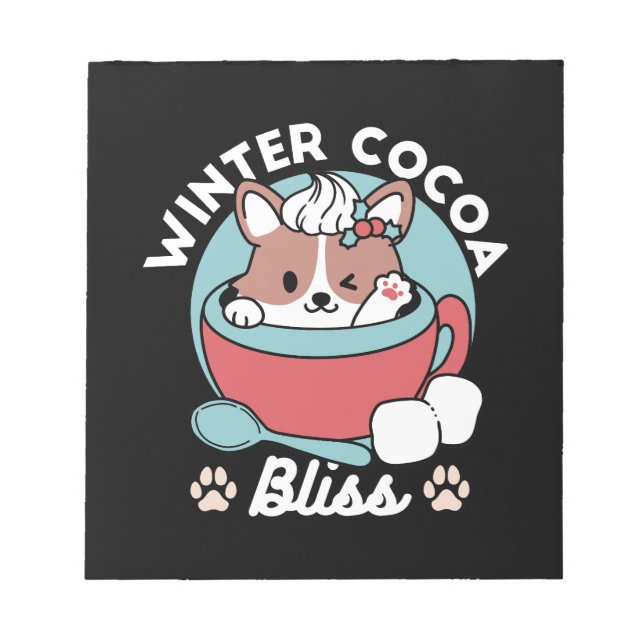 Bloc De Notas Perro en taza festiva para vibraciones de vacacion (Frente)