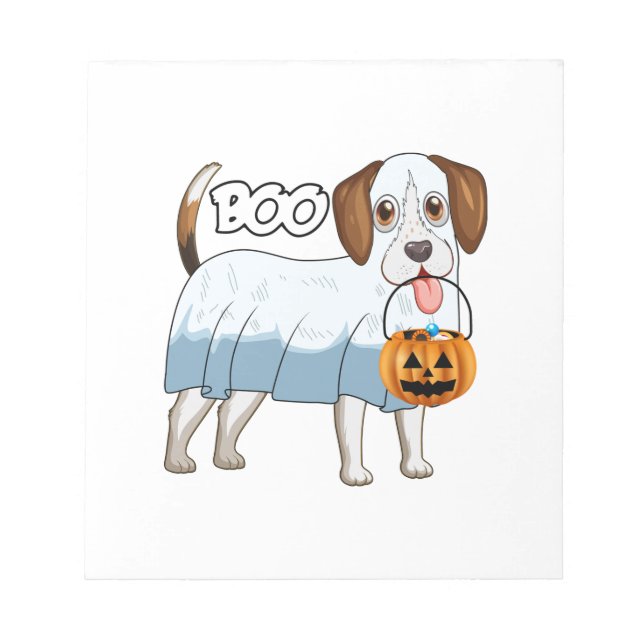 Bloc De Notas Perro Fantasma Beagle Halloween (Frente)