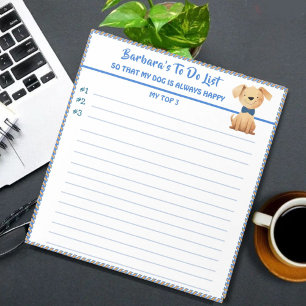 Bloc De Notas Perro Feliz Personalizado Para Hacer Planificador