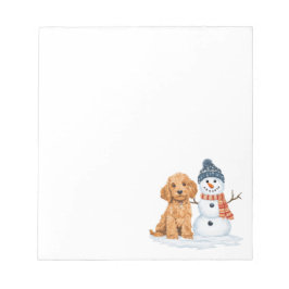 Bloc De Notas Perro Goldendoodle de invierno hombre de nieve lin
