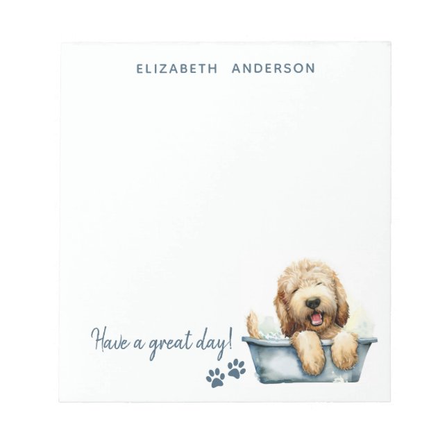 Bloc De Notas Perro Labradoodle Personalizado (Frente)