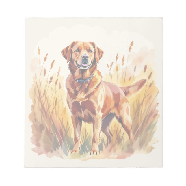 Bloc De Notas Perro Labrador Retriever Fox Rojo (Frente)