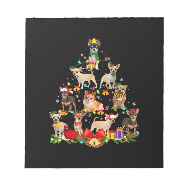 Bloc De Notas Perro Lover Regalos Chihuahua Árboles Navidades Lu (Frente)