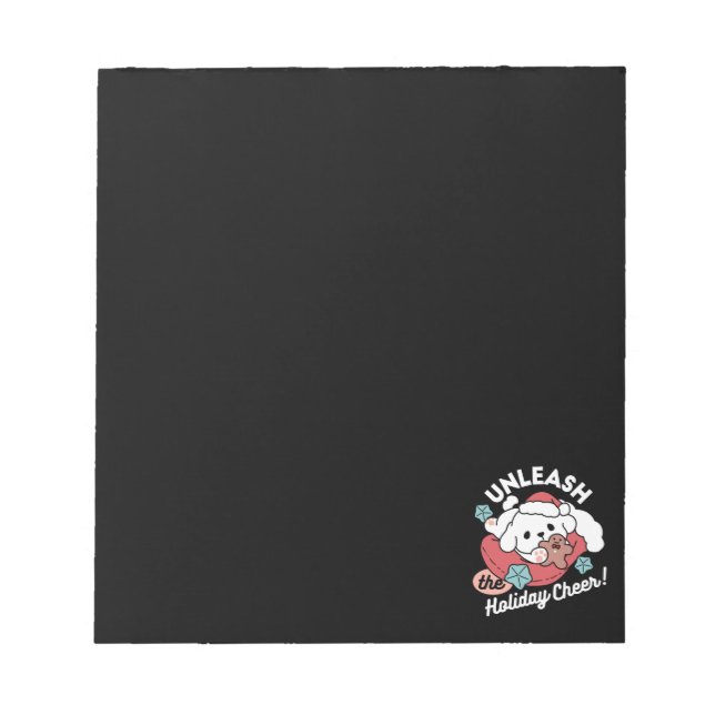 Bloc De Notas Perro navidad en Sombrero Santa - festividad para  (Frente)