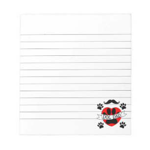 Bloc De Notas Perro Papá Paw Y El Corazón Rojo Dibujando Llenos