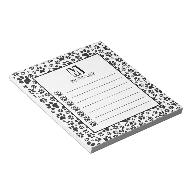 Bloc De Notas Perro Paws Black and White Polka Dot Notepad (Lado Derecho)