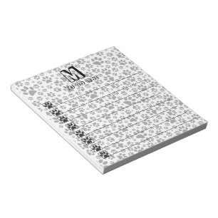 Bloc De Notas Perro Paws Black and White Polka Dot Notepad