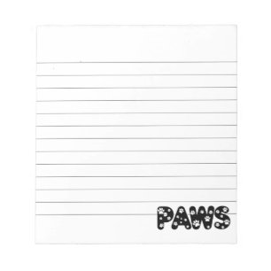 Bloc De Notas Perro Paws Personalizado Texto en línea