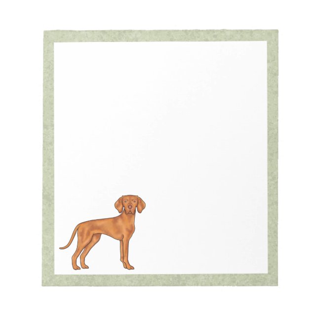 Bloc De Notas Perro Pointer Vizsla Húngaro Dibujo Animado Lindo (Frente)