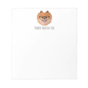Bloc De Notas Perro Pomerano En Lentes Nerviosas POMER-BRAINY-