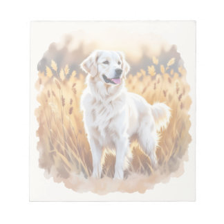 Bloc De Notas Perro Retriever Dorado Blanco