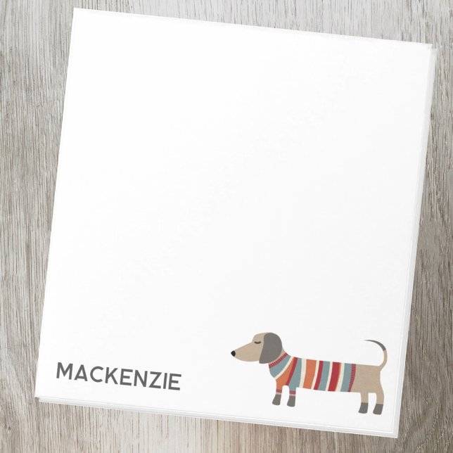 Bloc De Notas Perro salchicha Dachshund Personalizado (Fun Dachshund Wiener Sausage Dog personalized notepad for animal lovers)