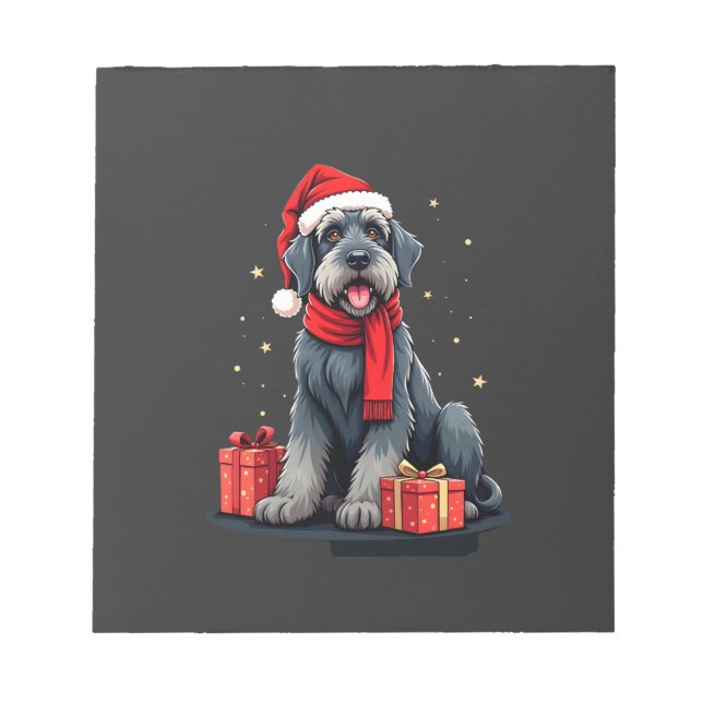 Bloc De Notas Perro Schnauzer Gigante Fiestas de Navidad Vacacio (Frente)