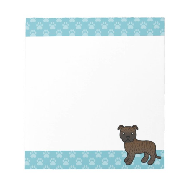 Bloc De Notas Perro Staffordshire Bull Terrier atigrado (Frente)