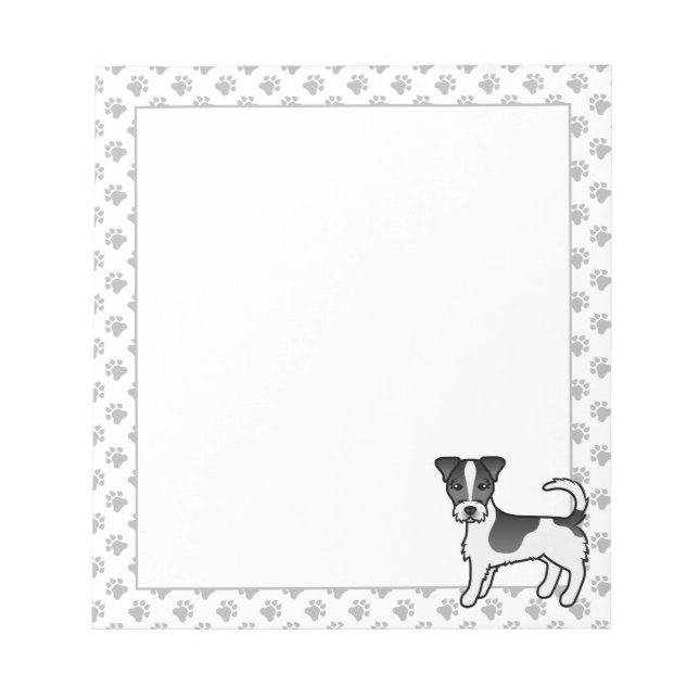 Bloc De Notas Perro Terrier Jack Russell de pelaje áspero negro  (Frente)