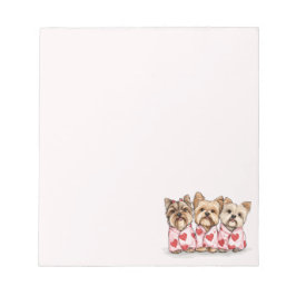 Bloc De Notas Perros Terrier de día de San Valentín Yorkshire