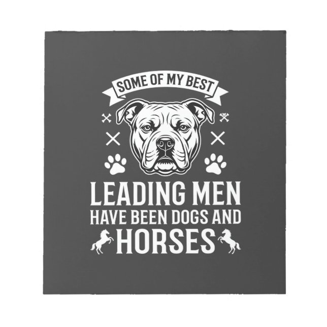 Bloc De Notas Perros y caballos liderando hombres (Frente)