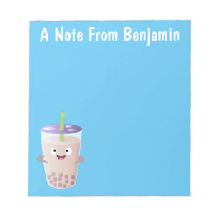 Bloc De Notas Personaje de dibujos animados de Cute happy bubble
