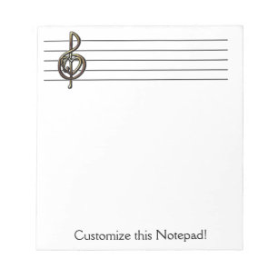 Bloc De Notas Personal de música Treble Clef único personalizado