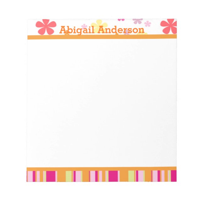 Bloc de notas personal de Petals y Stripes (Frente)