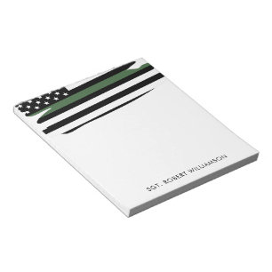 Bloc De Notas Personal militar delgado de la línea verde