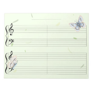 Bloc De Notas Personal Musical Grand Staff Extra Ancho Regla Mar