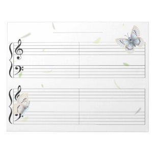 Bloc De Notas Personal Musical Grandil Butterfly Regla Extra Anc
