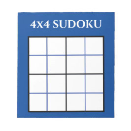 Bloc De Notas Personalizable 4 por 4 Sudoku Plantilla Azul