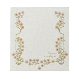 Bloc De Notas Personalizable Art Nouveau flor frame CC0861