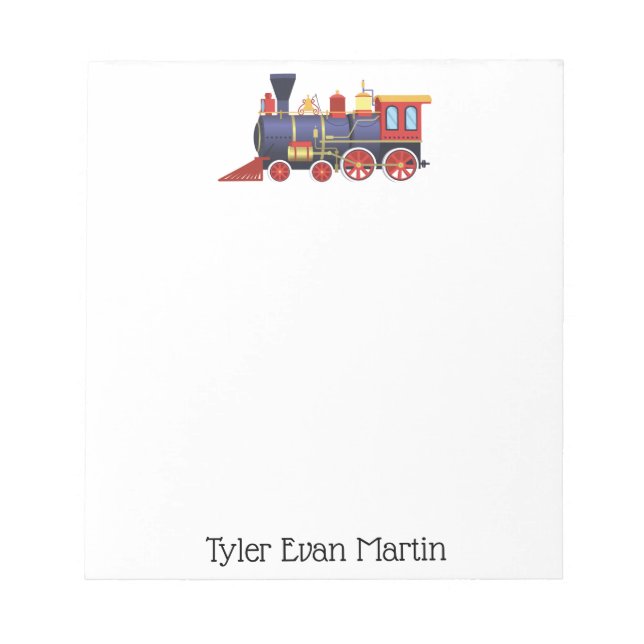 Bloc de notas personalizable de tren antiguo (Frente)