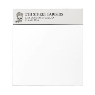 Bloc De Notas Personalizable del logotipo del cráneo de barbero