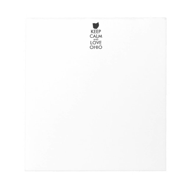BLOC DE NOTAS PERSONALIZABLE MANTENGA CALMA Y AME A OHIO (Frente)