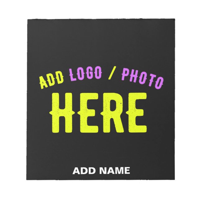 BLOC DE NOTAS PERSONALIZABLE MODERNO ESTILO NEGRO VERIFICADO MAR (Frente)