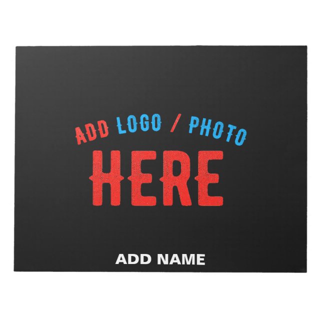 BLOC DE NOTAS PERSONALIZABLE MODERNO ESTILO NEGRO VERIFICADO MAR (Frente)