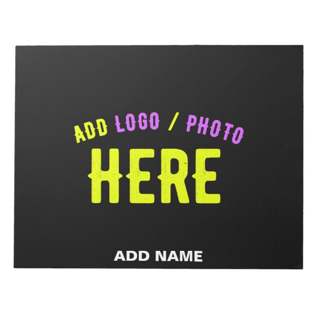BLOC DE NOTAS PERSONALIZABLE MODERNO ESTILO NEGRO VERIFICADO MAR (Frente)