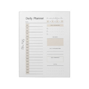 Bloc De Notas Personalizable Neutral Daily Planner - Prioridad s