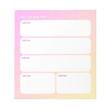 Bloc de notas personalizable para planificación di