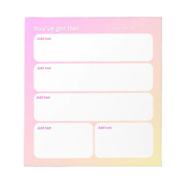 Bloc de notas personalizable para planificación di