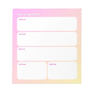 Bloc de notas personalizable para planificación di