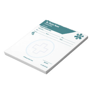 Bloc De Notas Personalizable RX Pad para Médicos - Almohadilla d