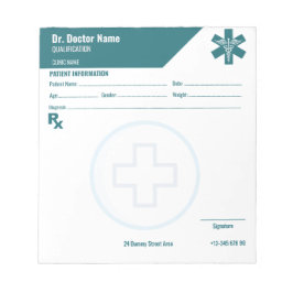 Bloc De Notas Personalizable RX Pad para Médicos - Almohadilla d