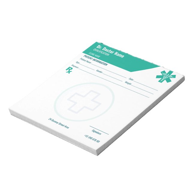 Bloc De Notas Personalizable RX Pad para Médicos - Almohadilla d (Lado Izquierdo)