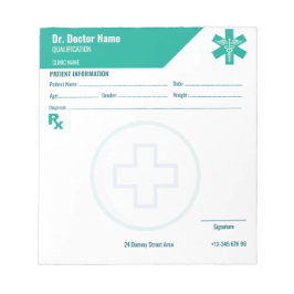 Bloc De Notas Personalizable RX Pad para Médicos - Almohadilla d