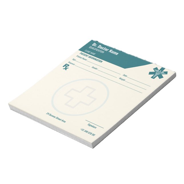 Bloc De Notas Personalizable RX Pad para Médicos - Almohadilla d (Lado Izquierdo)