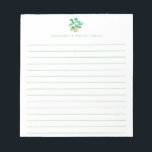 Bloc De Notas Personalización de la planta Minimalista Boho Mons<br><div class="desc">Sencillo dibujo de la planta de la hoja de color de la monstera,  personalizado con tu nombre.</div>