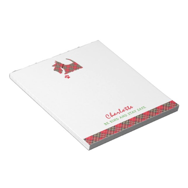 Bloc De Notas Personalizada la Cuta de Perro Terrier de Escocia (Lado Derecho)