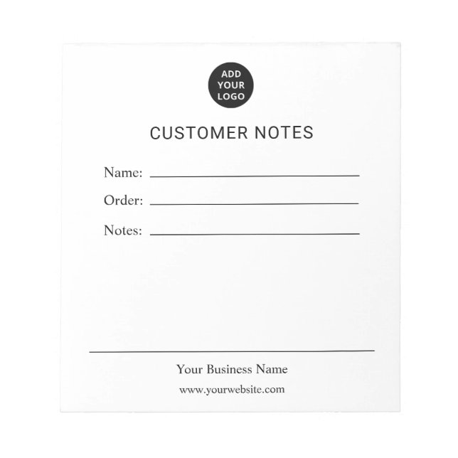 Bloc de notas personalizadas para clientes (Frente)