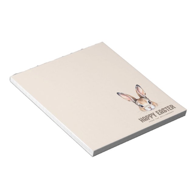 Bloc De Notas Personalizado acuarela moderna linda conejo de Pas (Lado Derecho)