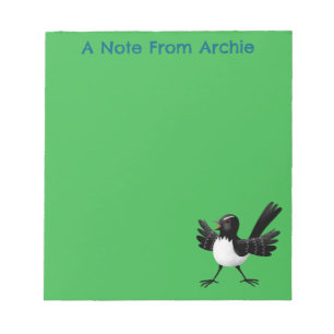 Bloc De Notas Personalizado australiano Willie Wagtail personali